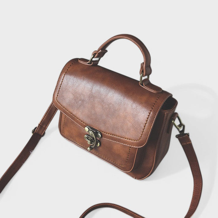 Vintage Satchel Bag with Antique Lock