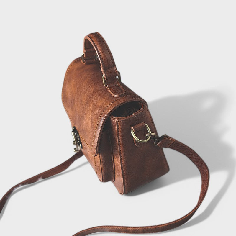 Vintage Satchel Bag with Antique Lock