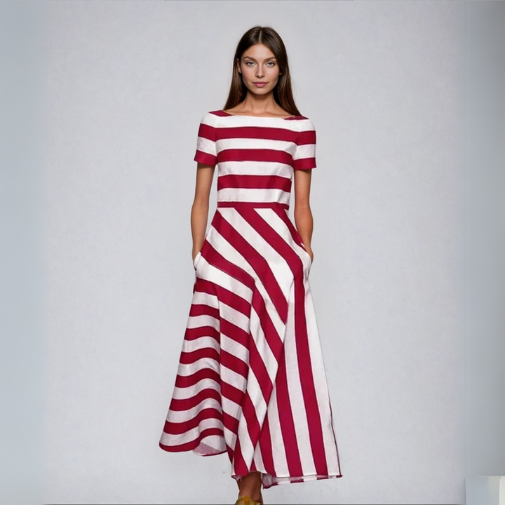 Natalia | Handmade Long Striped Dress
