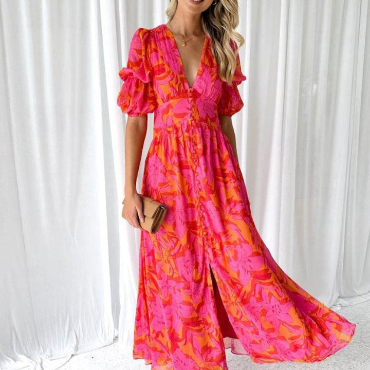 Lavinia™ | Rose Red Maxi Dress