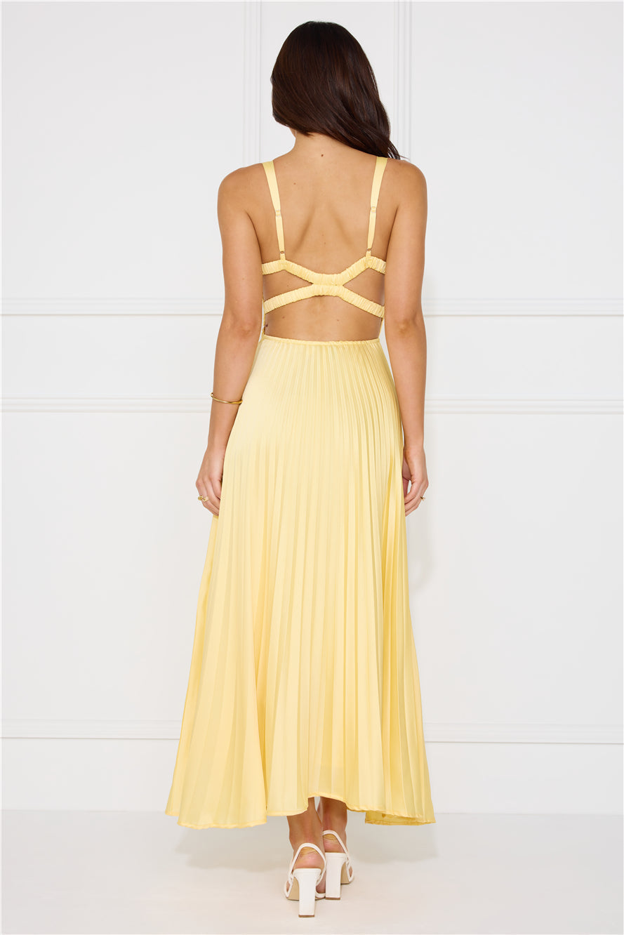 Lucy | Pleated V-Neck Maxi Dress