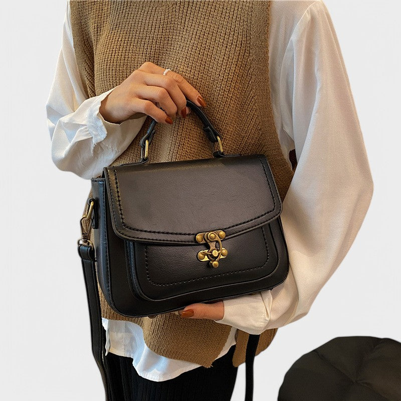 Vintage Satchel Bag with Antique Lock