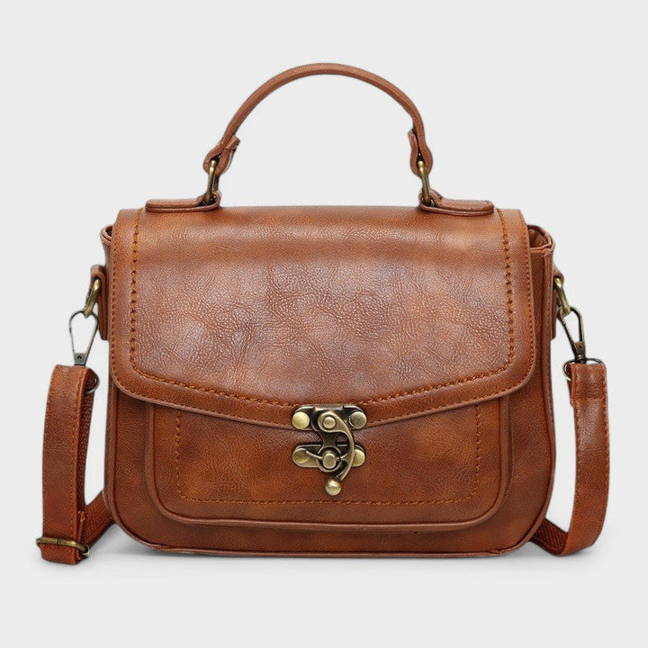 Vintage Satchel Bag with Antique Lock