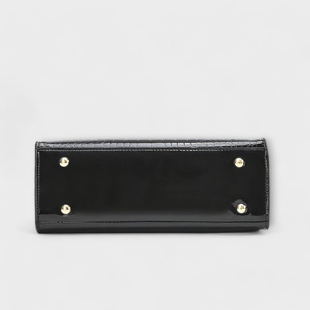 Glossy Crocodile Pattern Handbag
