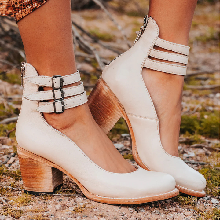 Dorothea | Vintage Leather Strap Heels